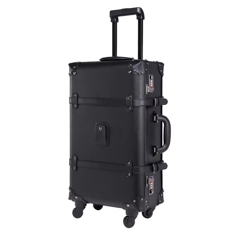 Retro Vintage Trunk Suitcase - Nuovo Retro Trolley Spinner Valigia in