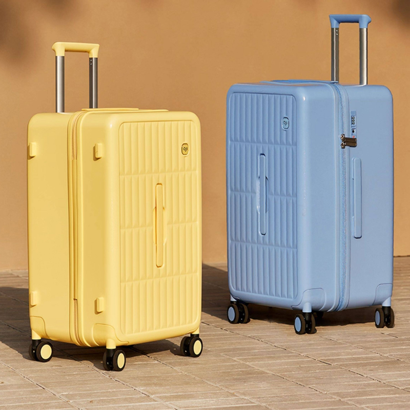 Spinner Wheel Rolling Suitcase 20 Inch - Valigia con Apertura Laterale, Rivestimento Ecologico,