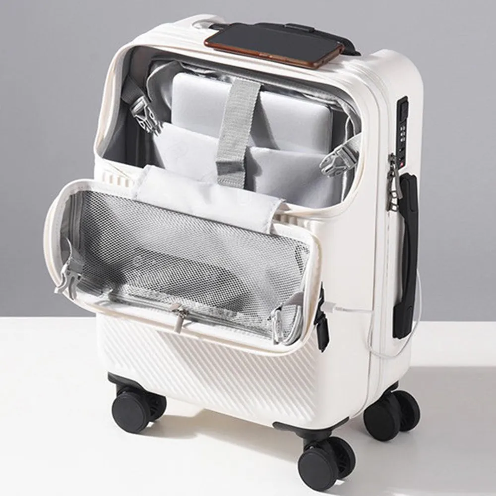 Front Opening Laptop Luggage 24 Inch - Valigia Trolley con Apertura Frontale, Bagaglio