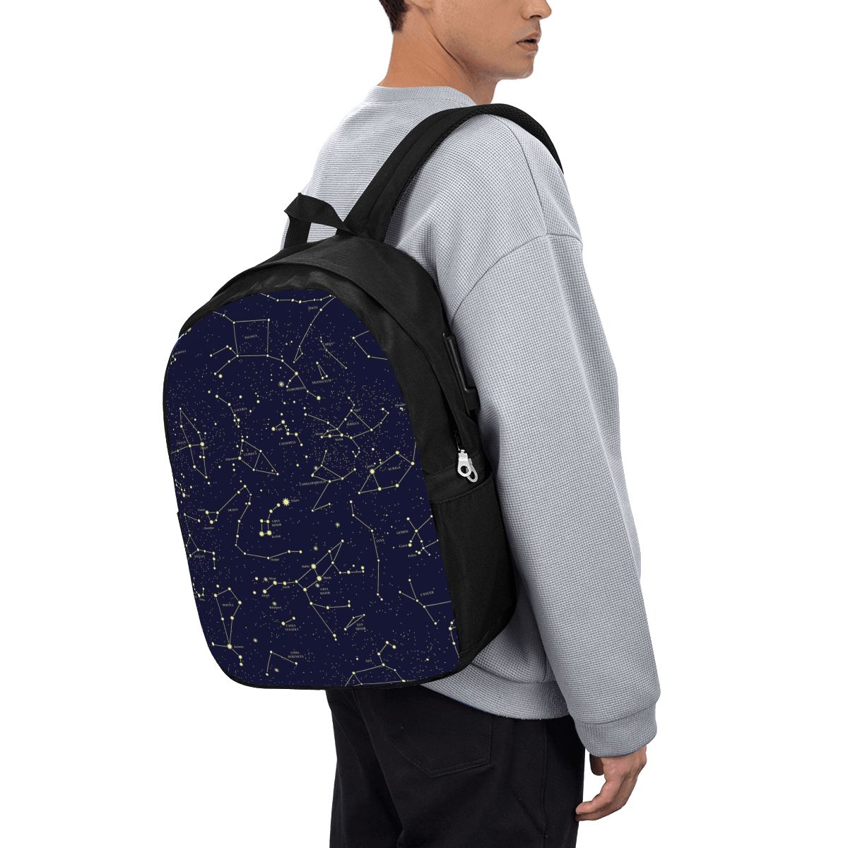 Travel Bags - Zaino con stelle celesti dorate del