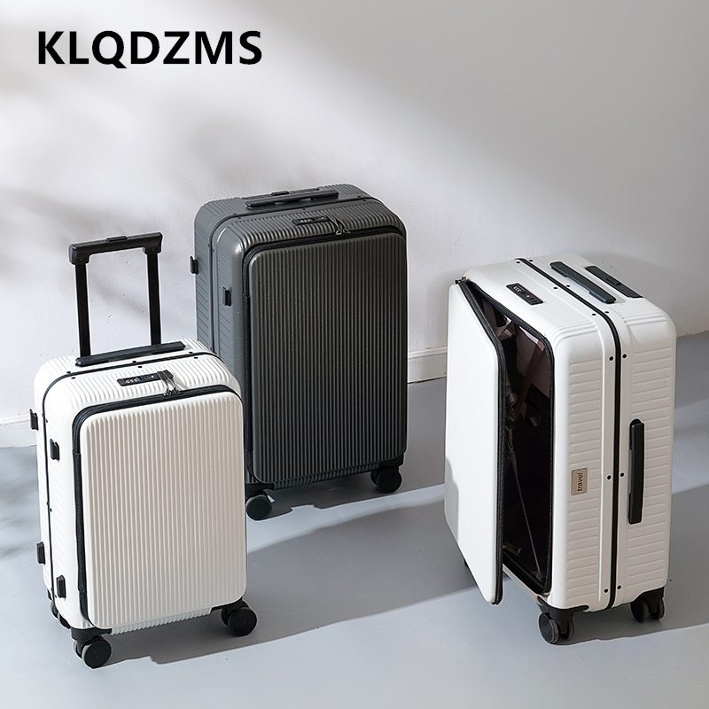 Front Opening Laptop Luggage 24 Inch - KLQDZMS Valigia Trolley da 20/24 Pollici