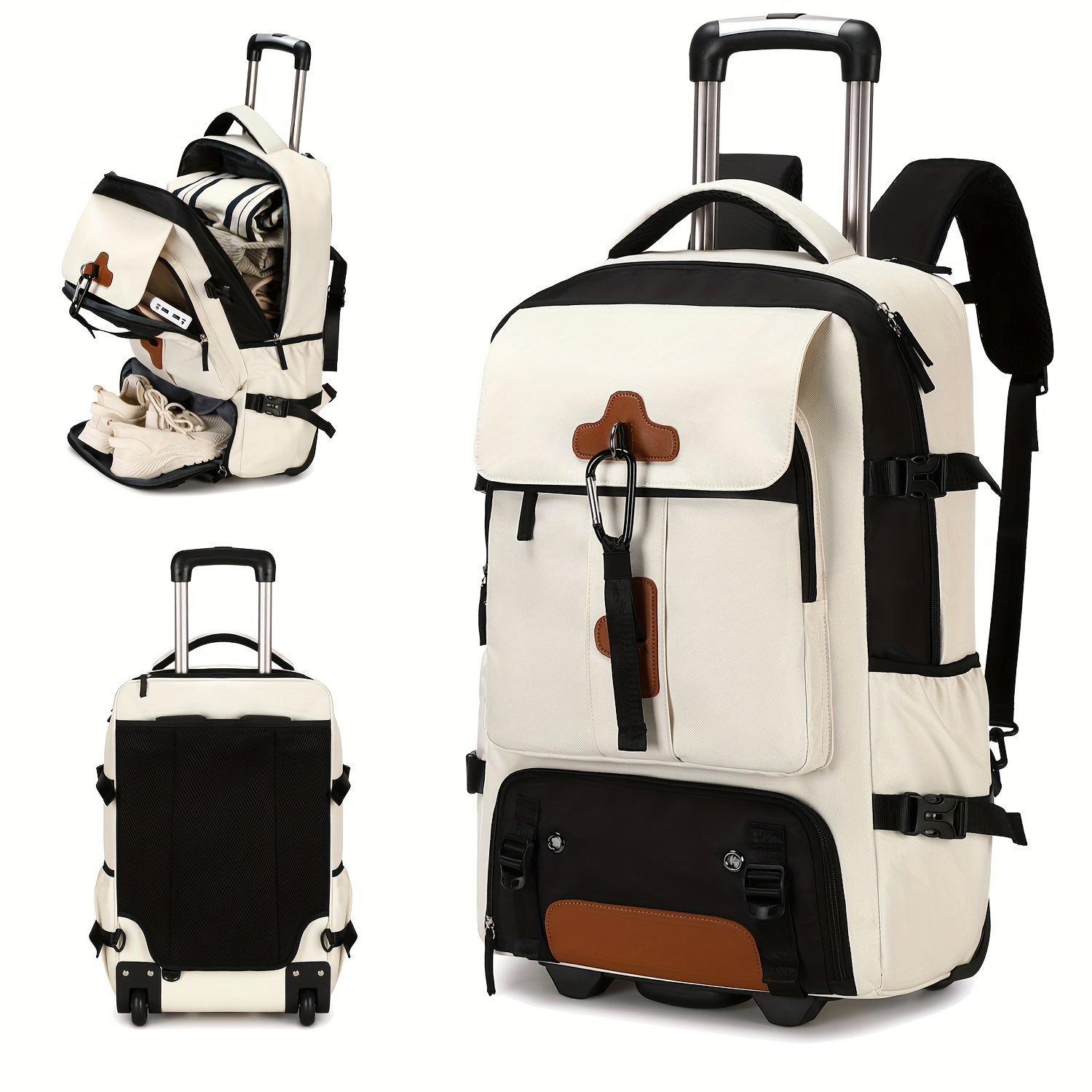 Foldable Rolling Luggage Bag - Zaino con ruote, zaino da viaggio