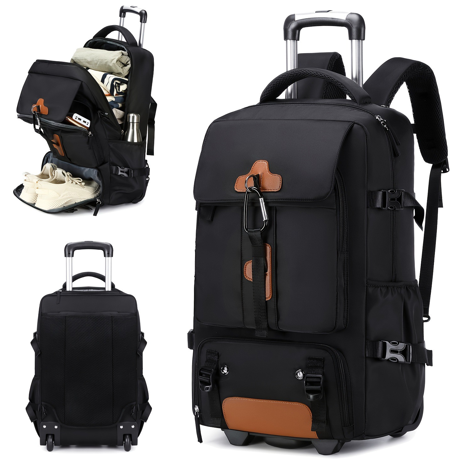 Zaino con ruote, zaino da viag - Foldable Rolling Luggage Bag recensione e prezzo