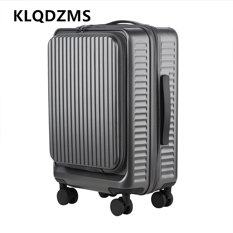 KLQDZMS Valigia Trolley di Gra - Front Opening Laptop Luggage 24 Inch recensione e prezzo